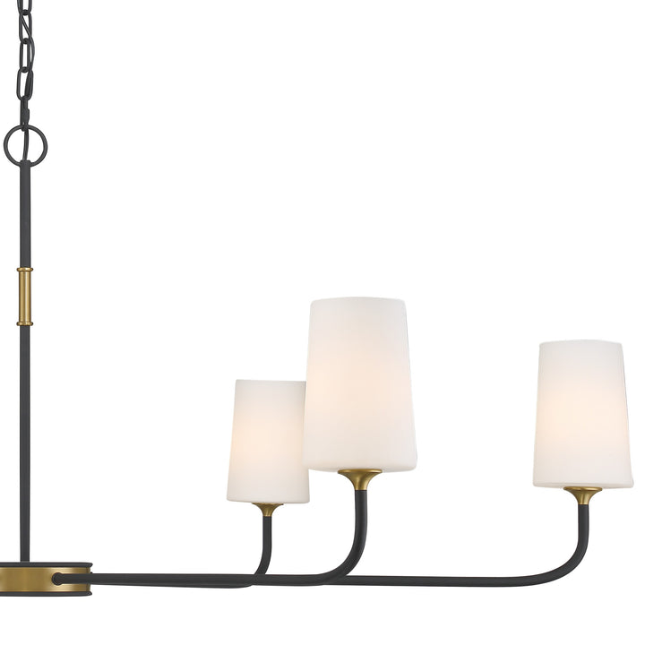 Crystorama Niles 6 Light Black Forged + Modern Gold Chandelier