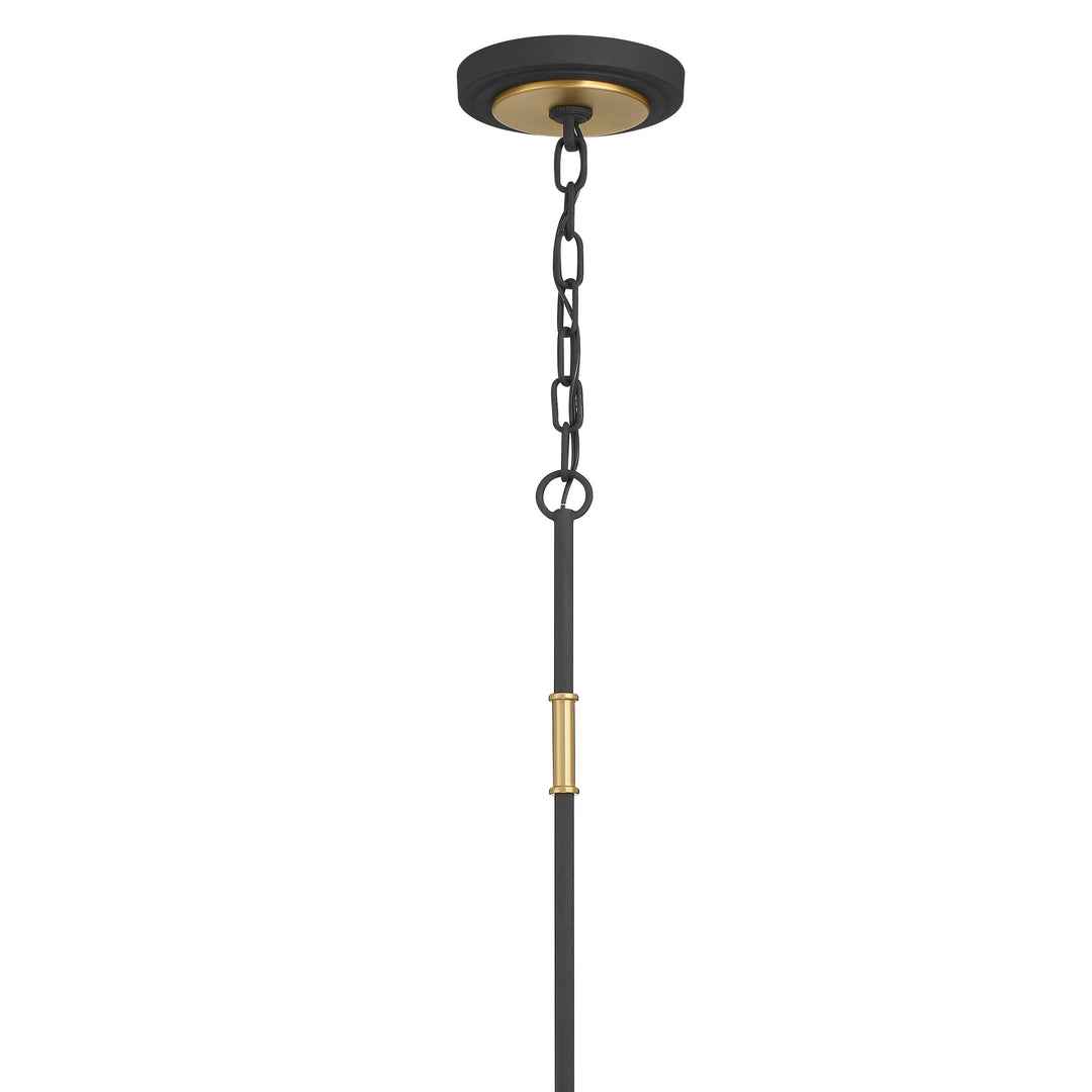 Crystorama Niles 6 Light Black Forged + Modern Gold Chandelier