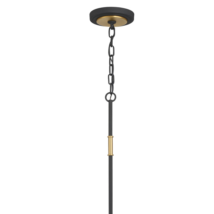 Crystorama Niles 6 Light Black Forged + Modern Gold Chandelier