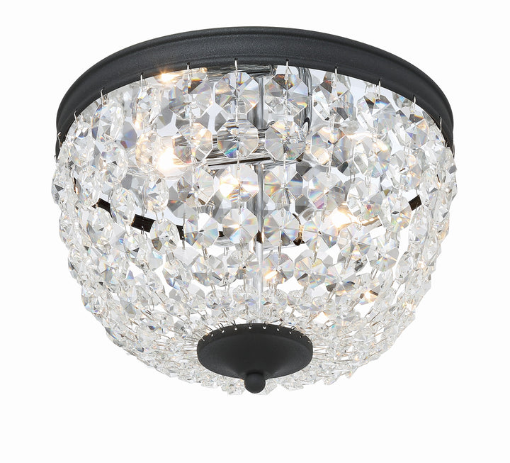 Crystorama Nola 2 Light Black Forged Flush Mount