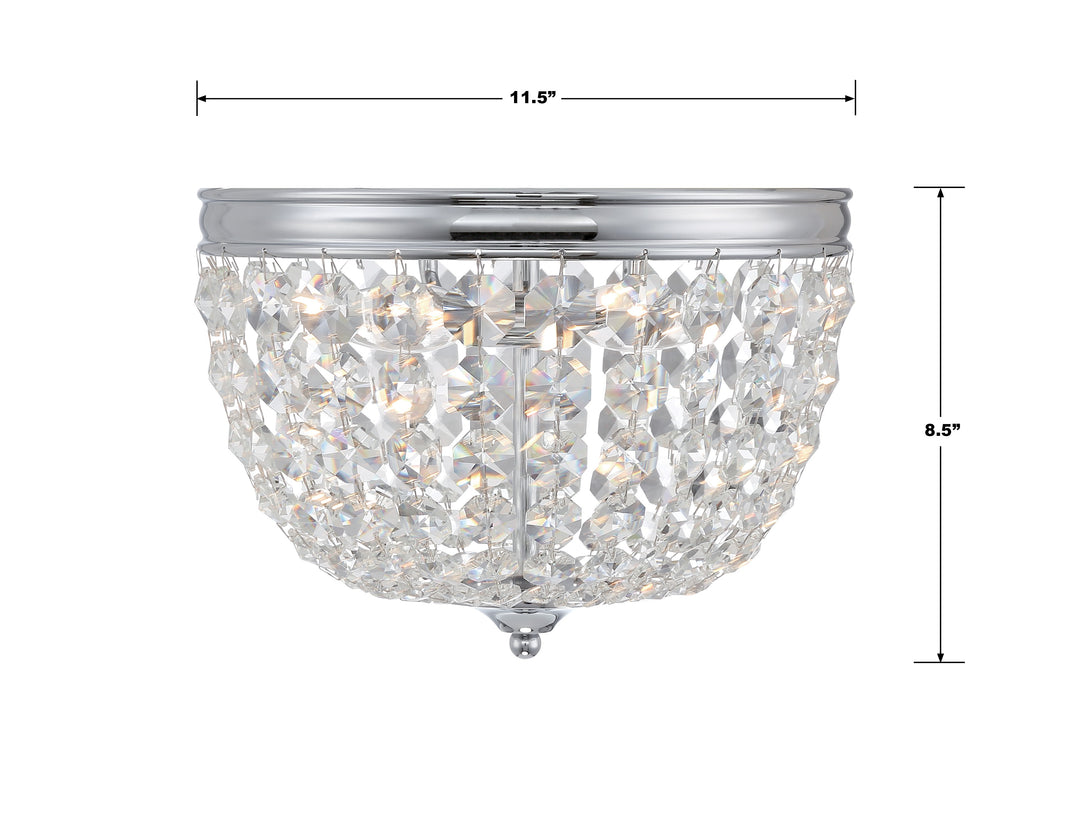 Crystorama Nola 2 Light Black Forged Flush Mount