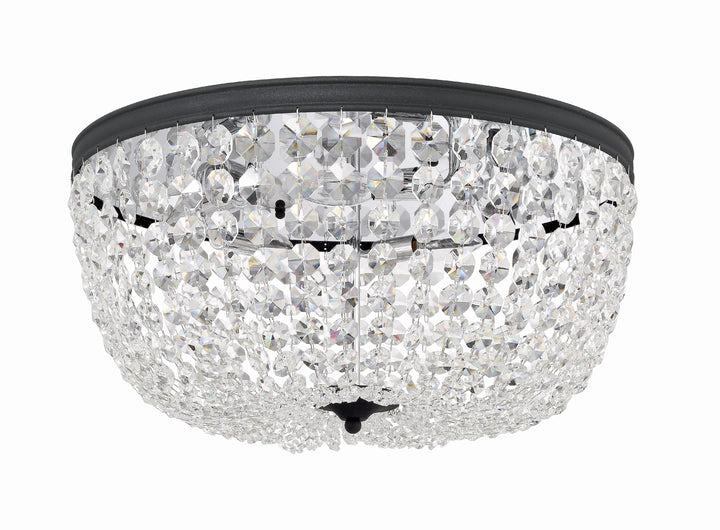 Crystorama Nola 5 Light Black Forged Flush Mount