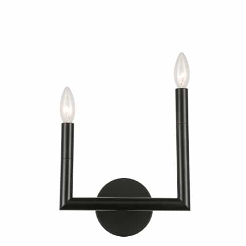 Dainolite 2 Light Incandescent Wall Sconce, Matte Black