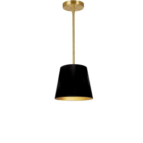 Dainolite 1 Light Oversized Drum Pendant X-Small Black/Gold Shade