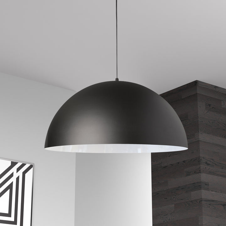 Dainolite 1 Light Incandescent Pendant, Matte Black