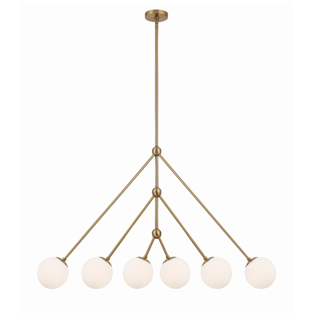 Omni 6 Light Aged Brass Chandelier