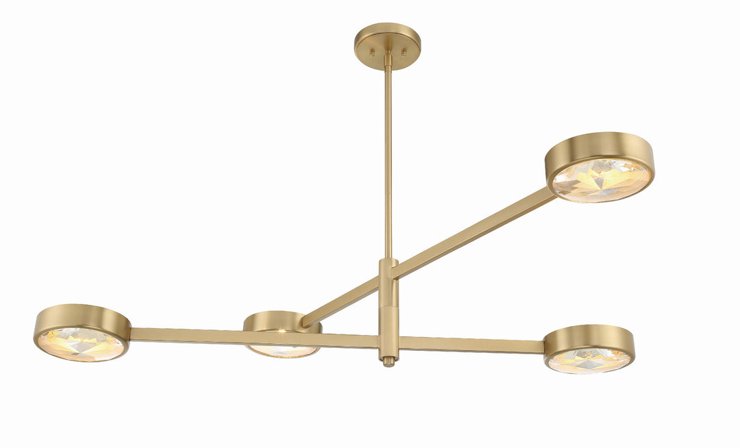 Crystorama Orson 4 Light Modern Gold Chandelier