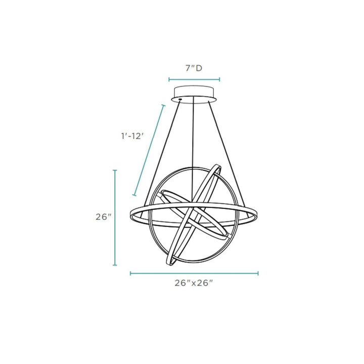 Oxford LED Adjustable Chandelier // Chrome