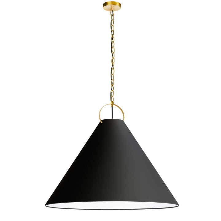 Dainolite 1 Light Incandescent Pendant, Matte Black with Black Shade