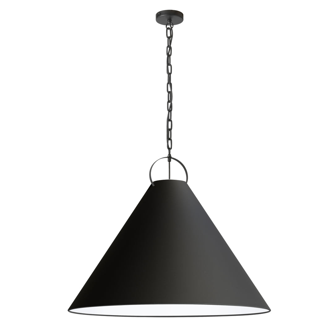 Dainolite 1 Light Incandescent Pendant, Matte Black with Black Shade