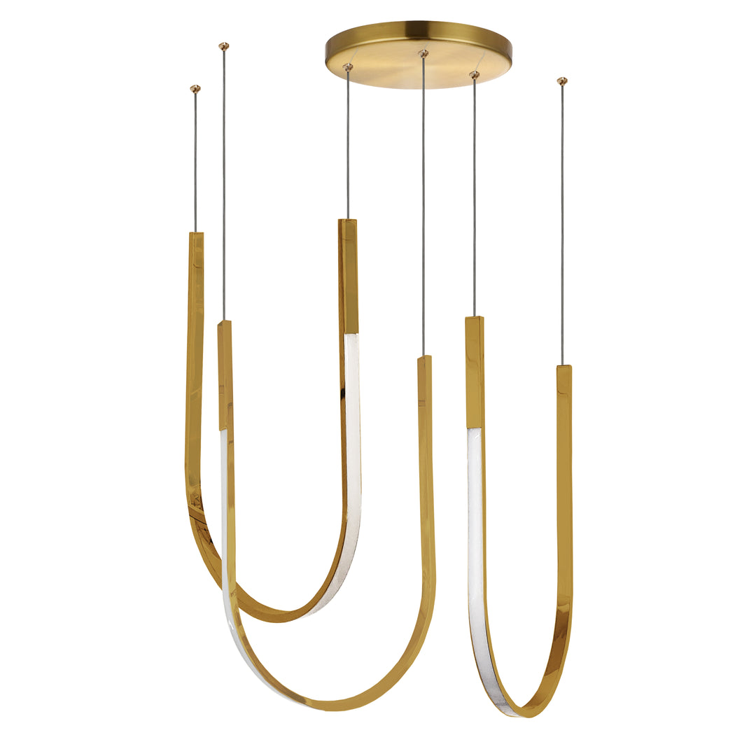 Dainolite 62W Horizontal Pendant Aged Brass with White Silicone Diffuser