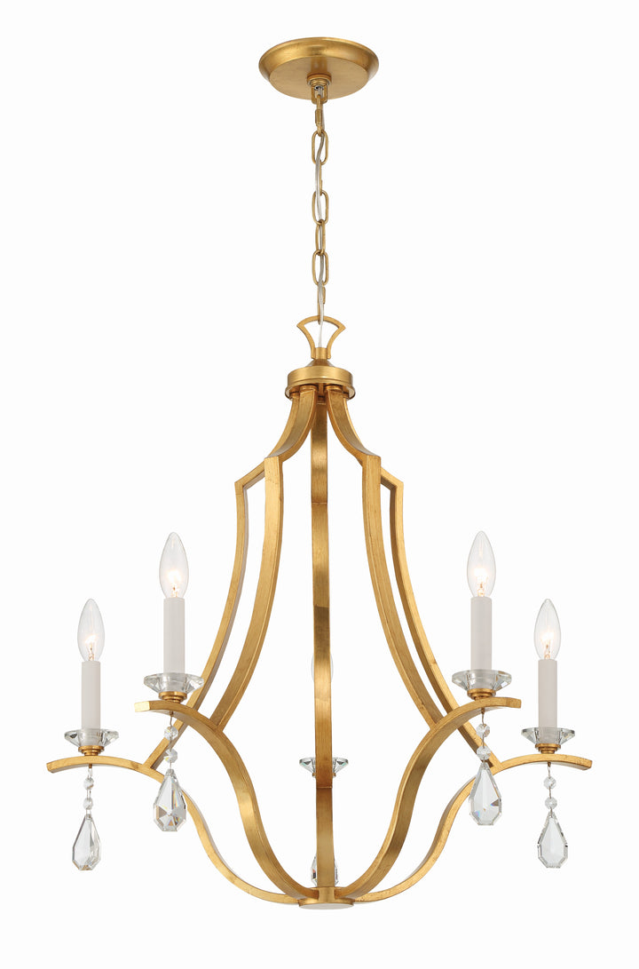 Crystorama Perry 5 Light Antique Gold Chandelier