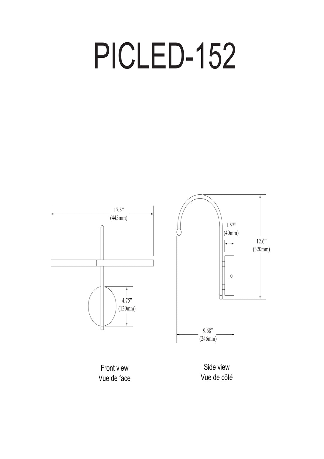 Dainolite 6W LED Picture Light Aged Brass Finish