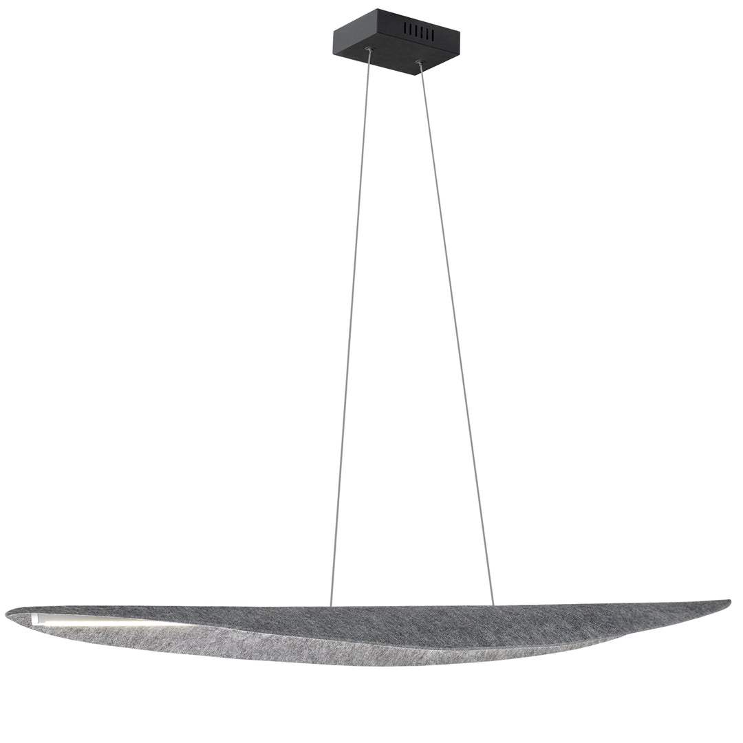 Dainolite 30W Horizontal Pendant, Matte Black with Grey Felt Shade