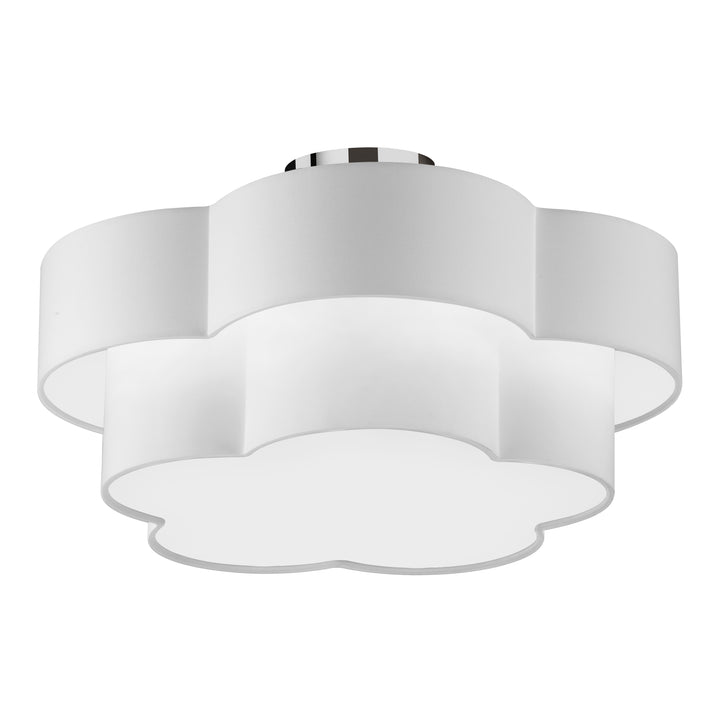 Dainolite 3 Light Incandescent Flush Mount, Matte Black with Black Shade