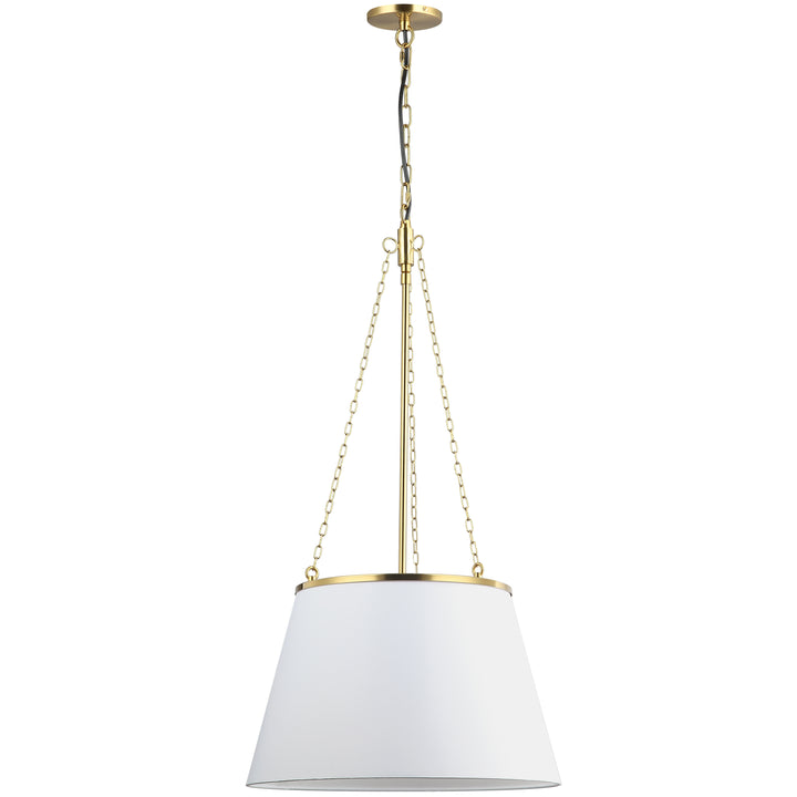 Dainolite 1 Light Incandescent Pendant, Aged Brass w/ White Shade