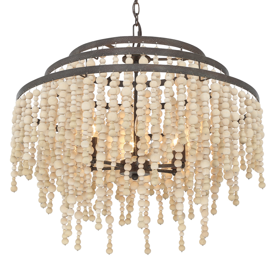 Crystorama Poppy 6 Light Forged Bronze Chandelier