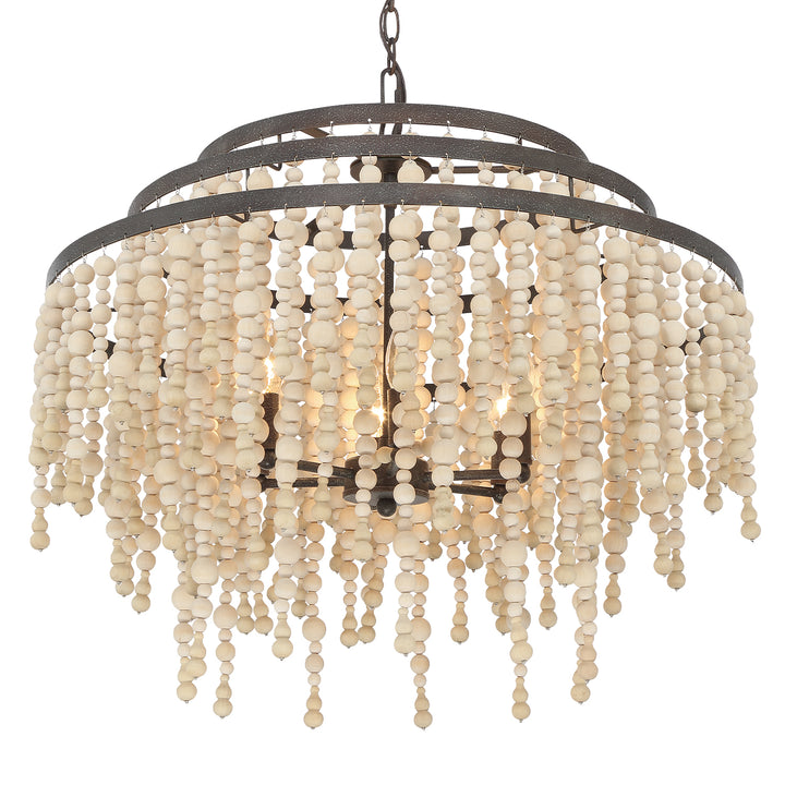 Crystorama Poppy 6 Light Forged Bronze Chandelier