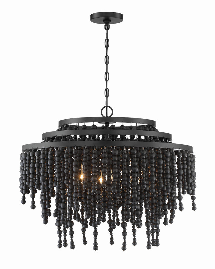 Crystorama Poppy 6 Light Forged Bronze Chandelier