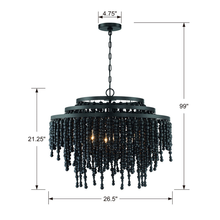 Crystorama Poppy 6 Light Forged Bronze Chandelier