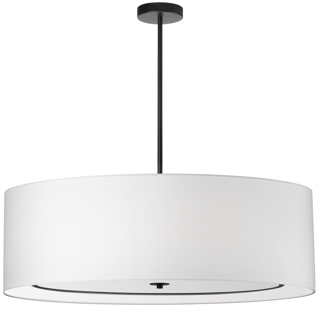 Dainolite 4 Light Incandescent Pendant, Matte Black with White Shade