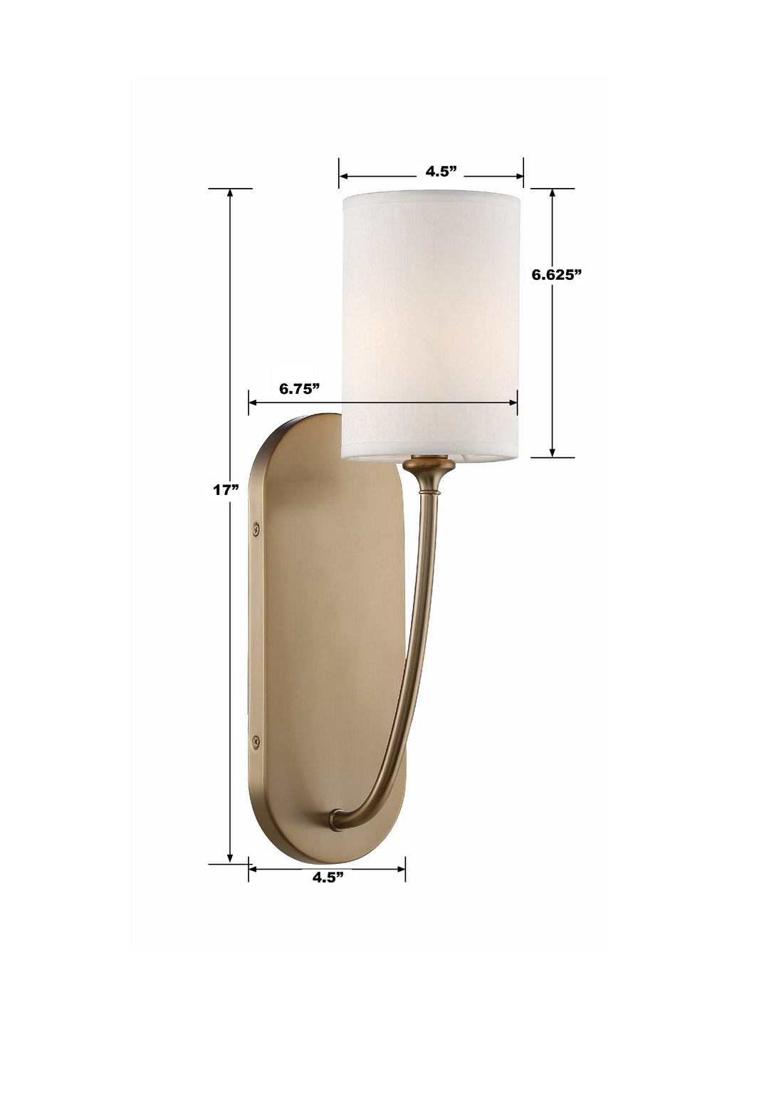 Crystorama Preston 1 Light Vibrant Gold Sconce