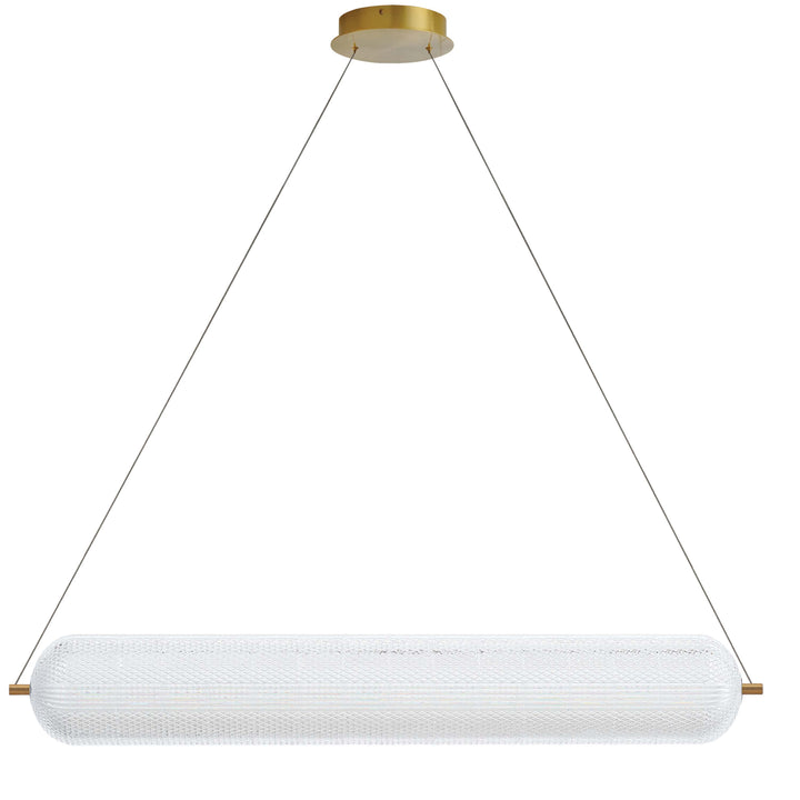 Dainolite 36W Horizontal Pendant Aged Brass with Clear Acrylic Diffuser