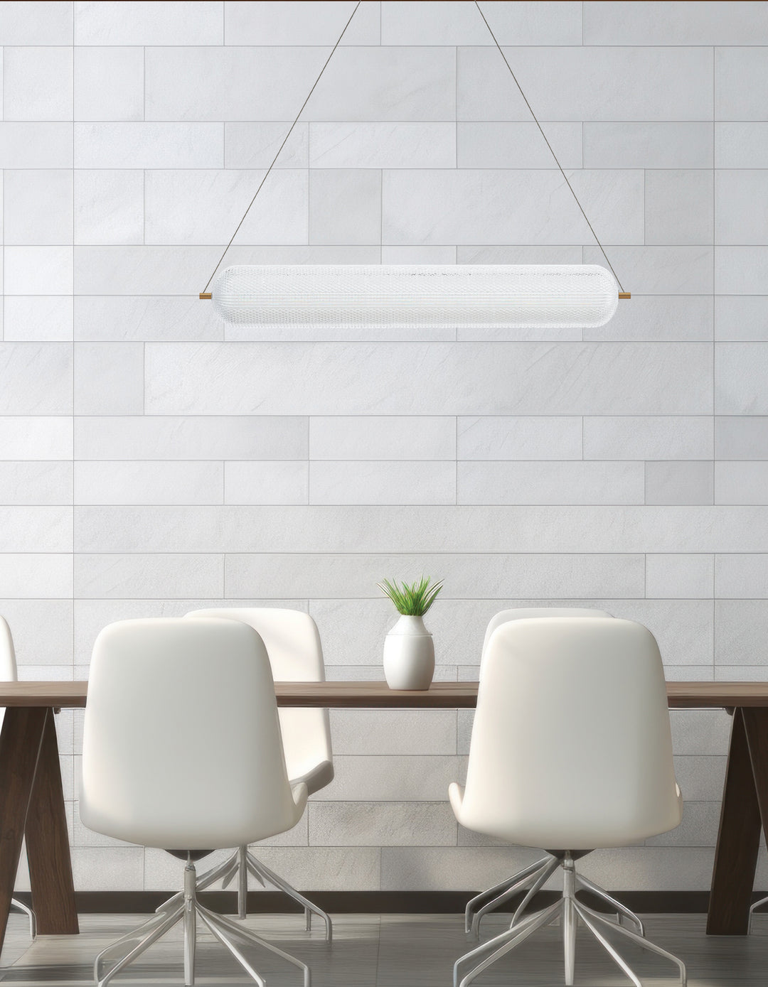 Dainolite 36W Horizontal Pendant Aged Brass with Clear Acrylic Diffuser