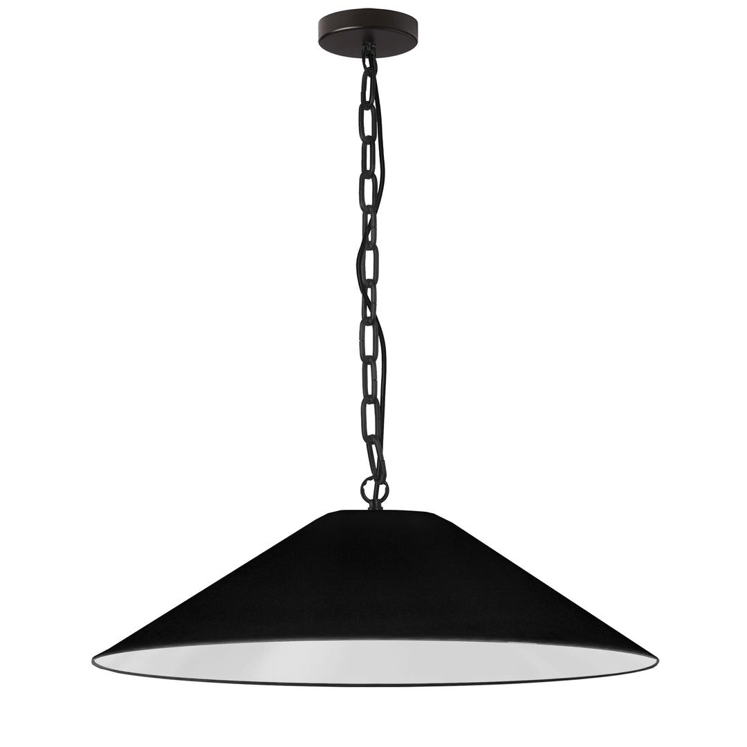 Dainolite 1 Light Incandescent Pendant, Matte Black with Black Shade