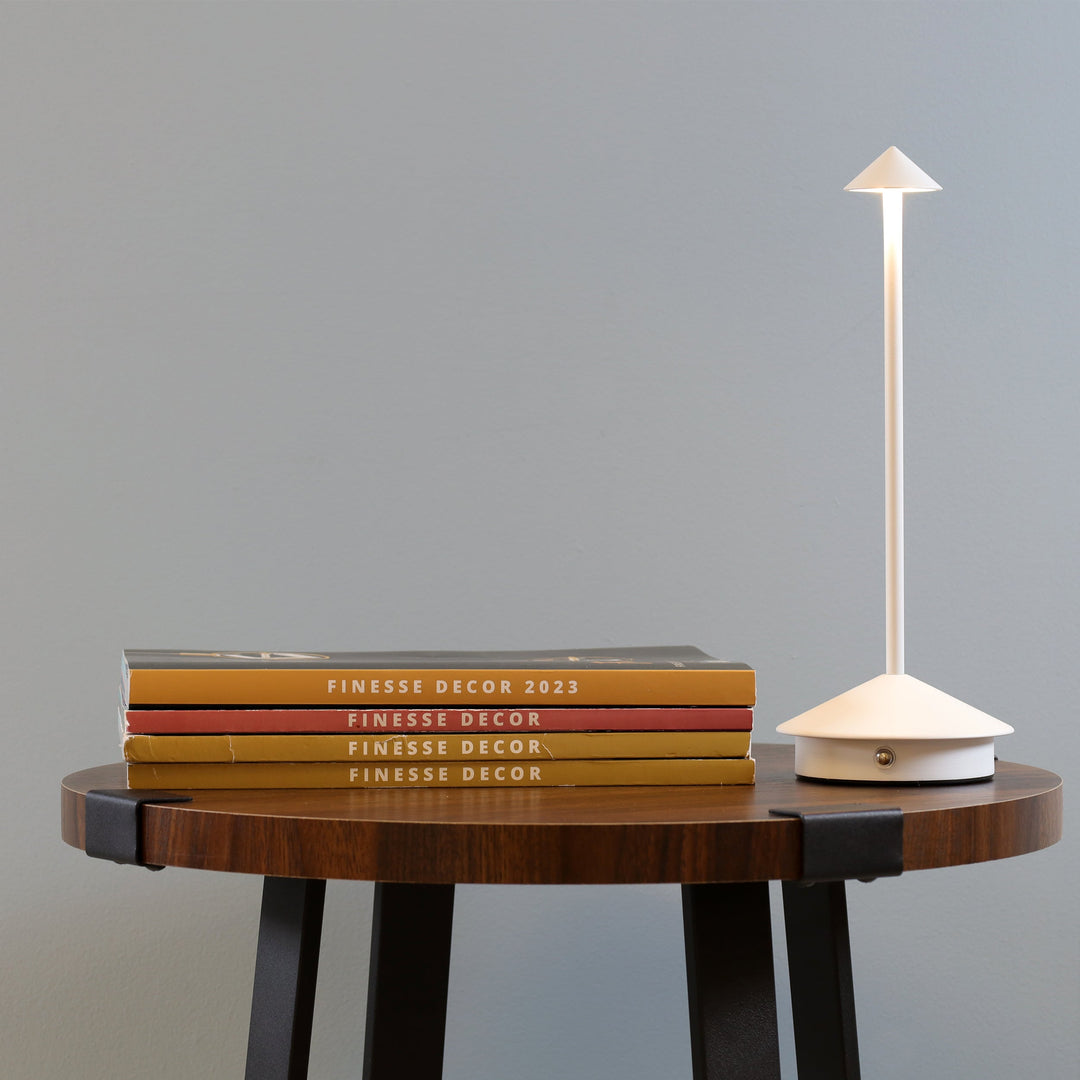 Shade Crest Rechargeable Table Lamp // White