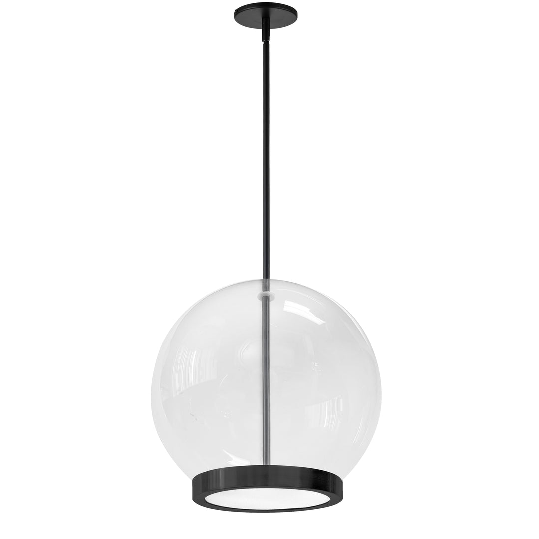 Dainolite 15W Pendant, Aged Brass with Clear Glass