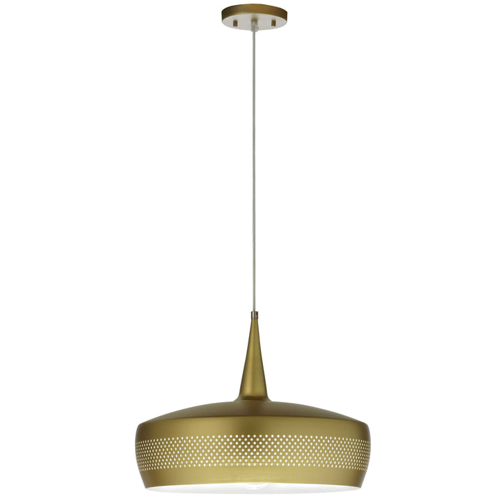 Dainolite 1 Light Incandescent Pendant, Painted Aged Brass