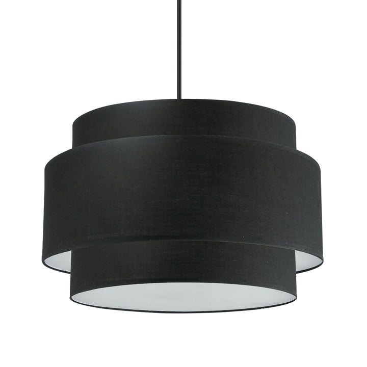 Dainolite 4 Light Incandescent Chandelier, Matte Black with Black Shade