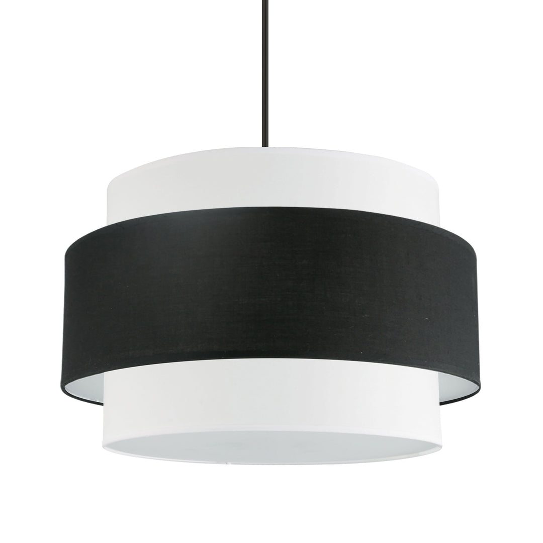 Dainolite 4 Light Incandescent Chandelier, Matte Black with Black Shade