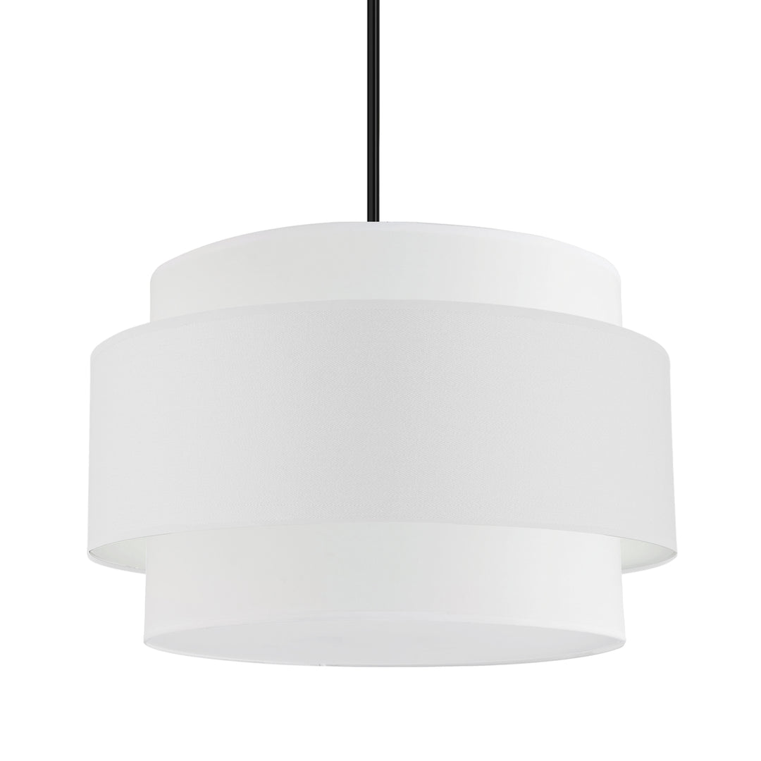 Dainolite 4 Light Incandescent Chandelier, Matte Black with Black Shade