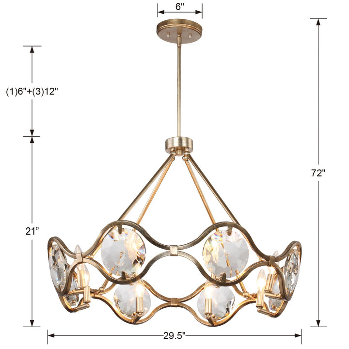 Crystorama Quincy 8 Light Distressed Twilight Chandelier