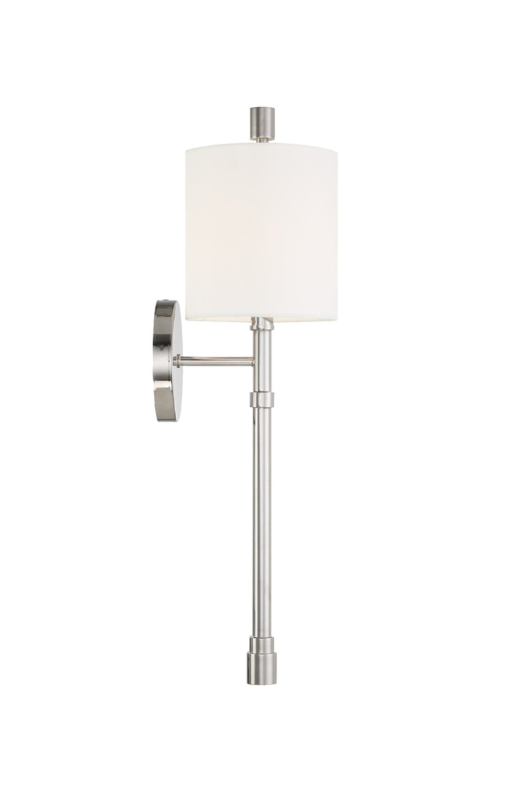 Crystorama Rachel 1 Light Polished Nickel Sconce