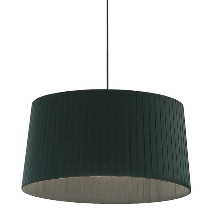 Dainolite 1 Light Incandescent Pendant, Matte Black with a Black Ribbon Shade