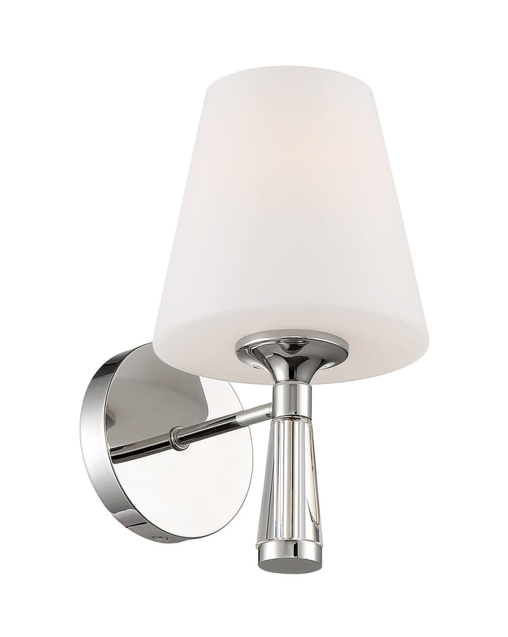 Crystorama Ramsey 1 Light Polished Nickel Sconce