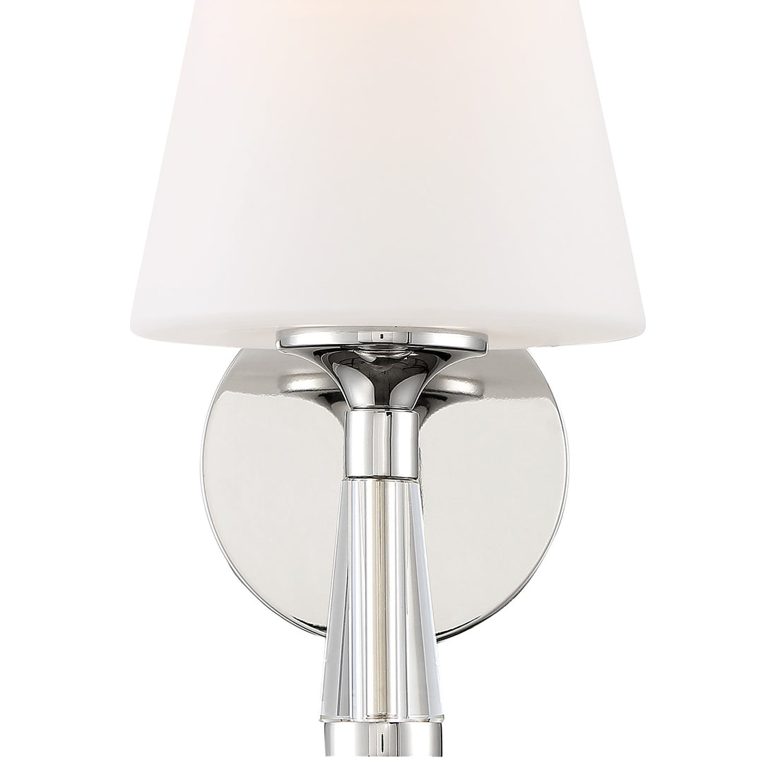 Crystorama Ramsey 1 Light Polished Nickel Sconce