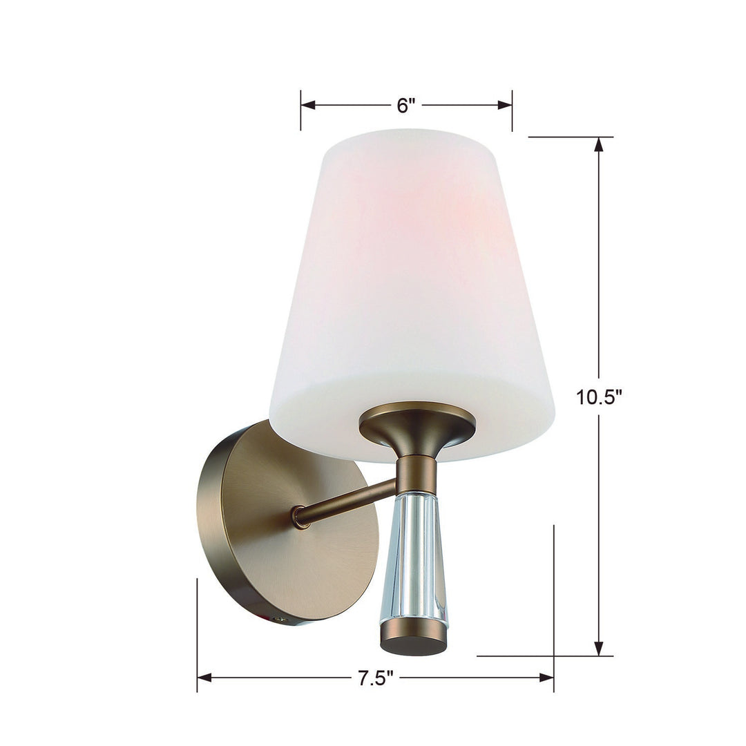 Crystorama Ramsey 1 Light Polished Nickel Sconce