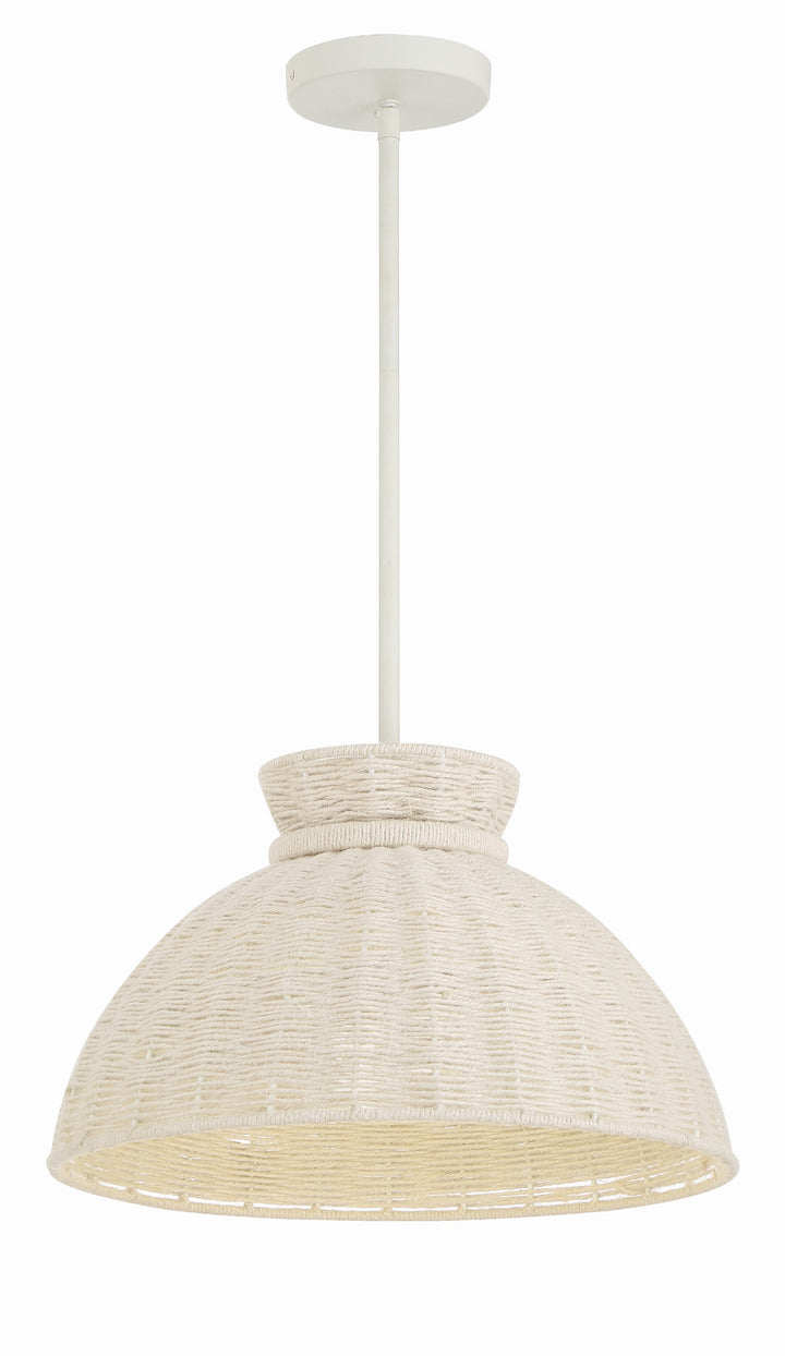 Crystorama Reese 1 Light Matte White Pendant