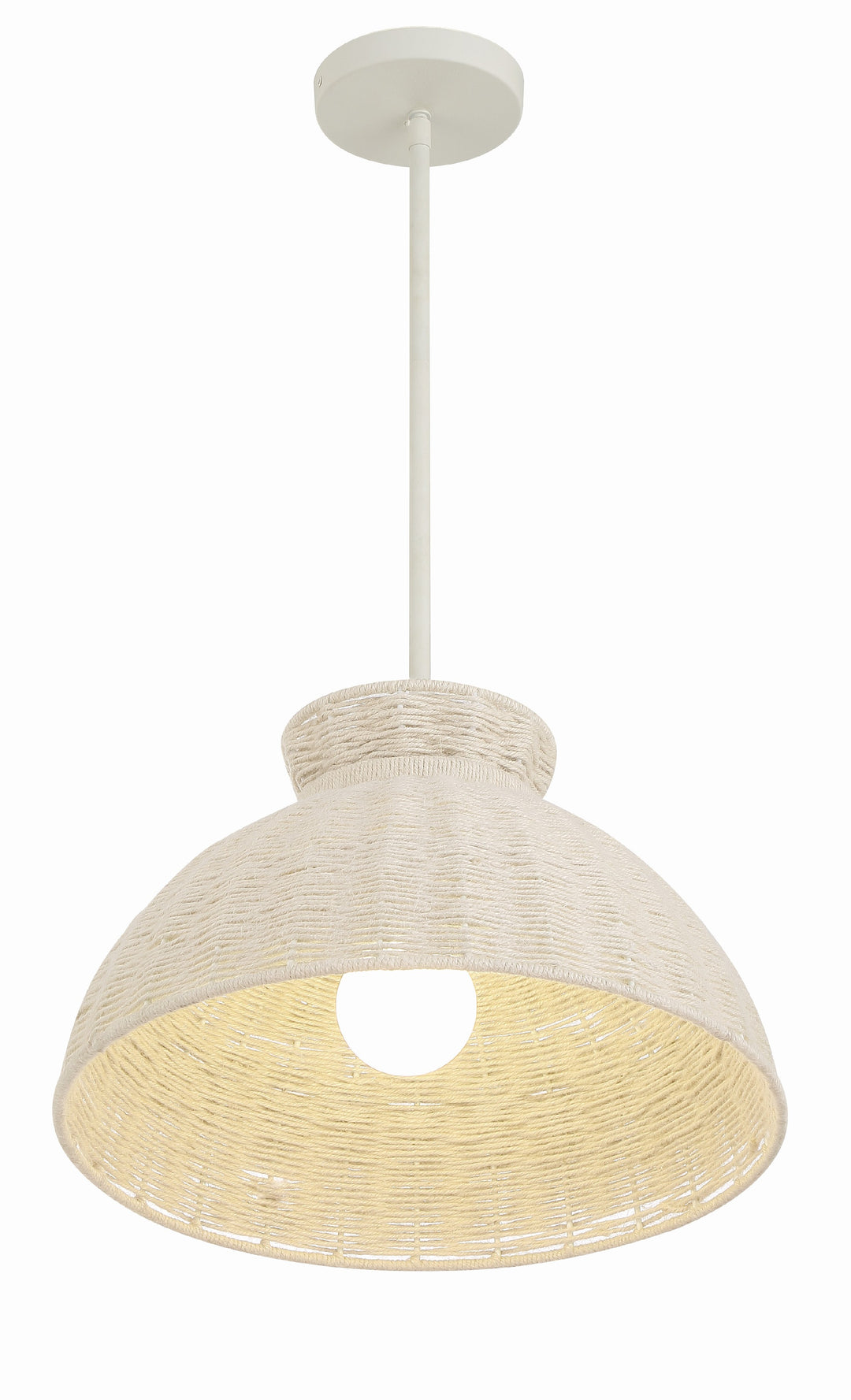 Crystorama Reese 1 Light Matte White Pendant