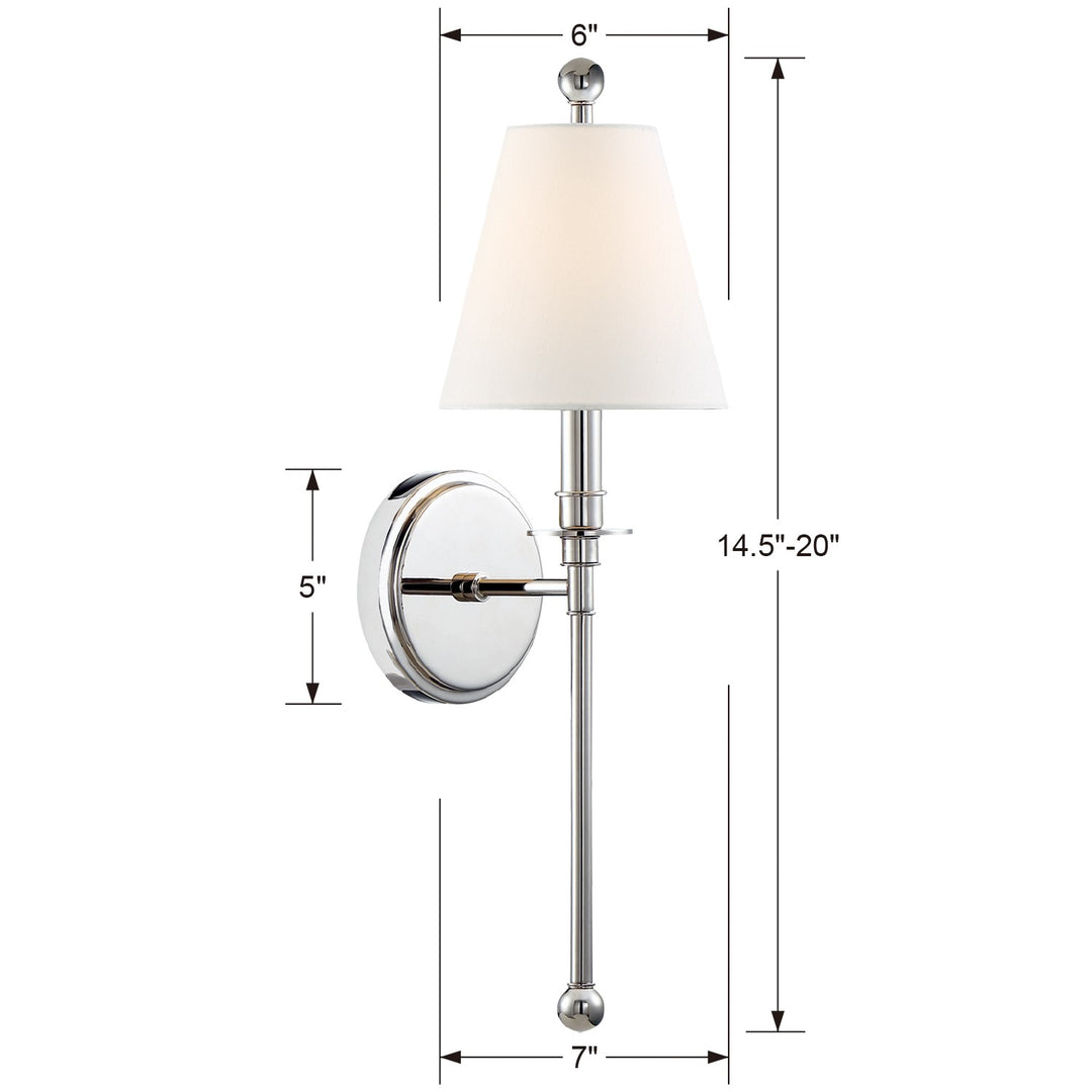 Crystorama Riverdale 1 Light Aged Brass Sconce