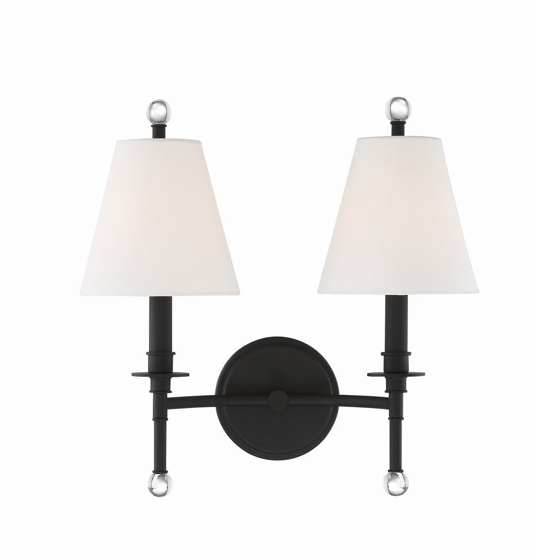 Crystorama Riverdale 2 Light Aged Brass Sconce