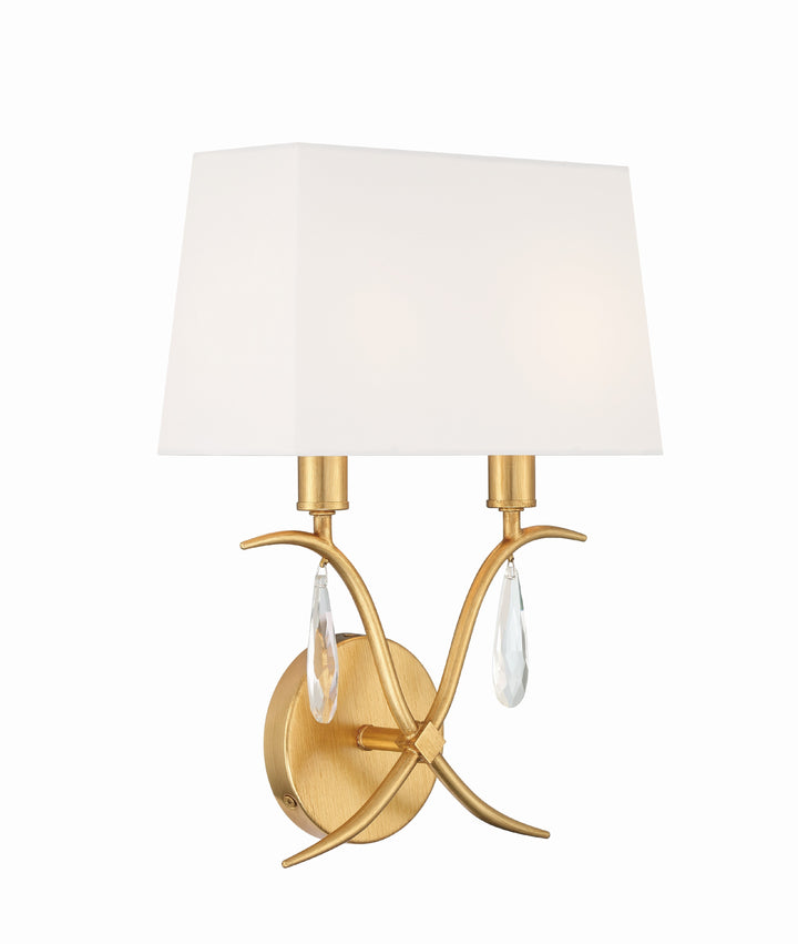 Crystorama Rollins 2 Light Antique Gold Sconce