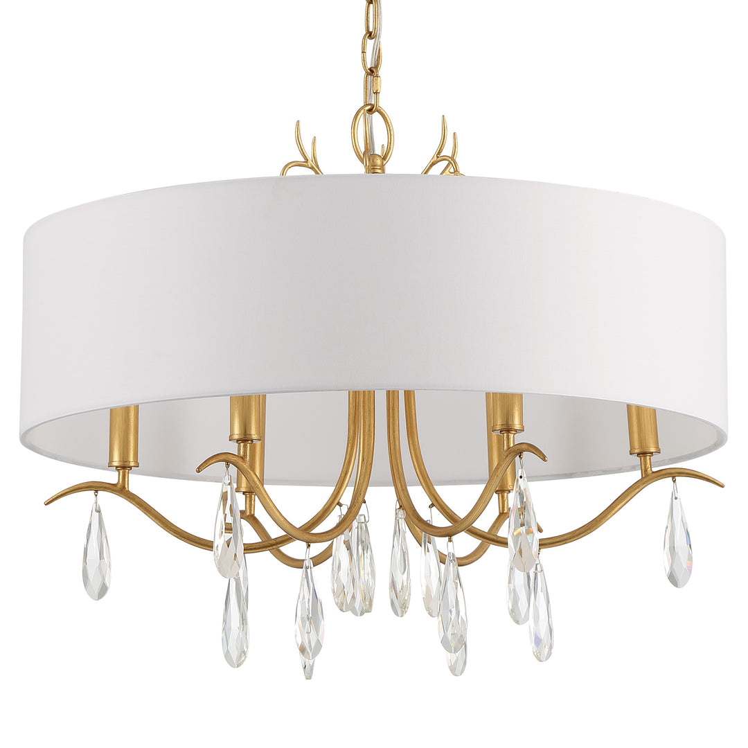 Crystorama Rollins 6 Light Antique Gold Chandelier