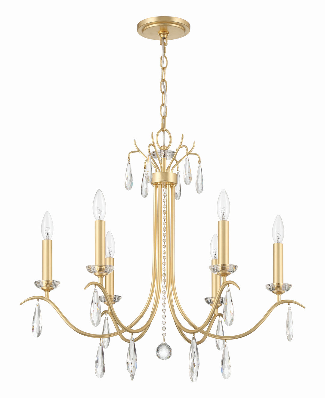 Crystorama Rollins 6 Light Antique Gold Chandelier