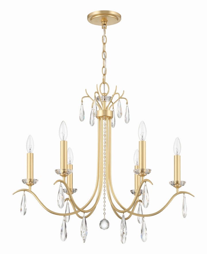 Crystorama Rollins 6 Light Antique Gold Chandelier