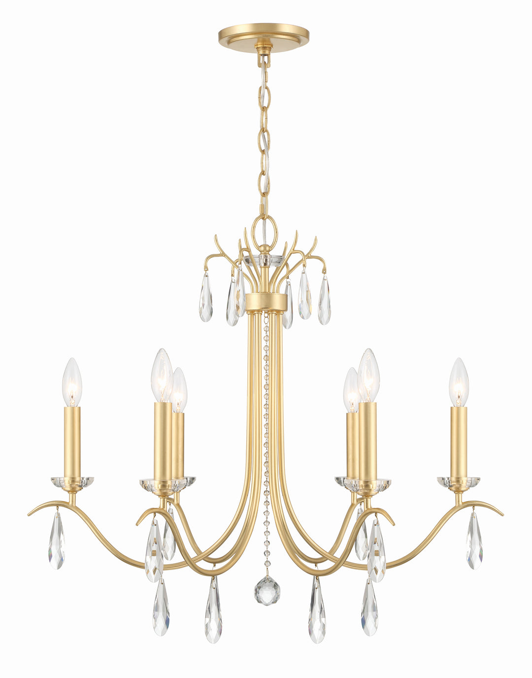 Crystorama Rollins 6 Light Antique Gold Chandelier